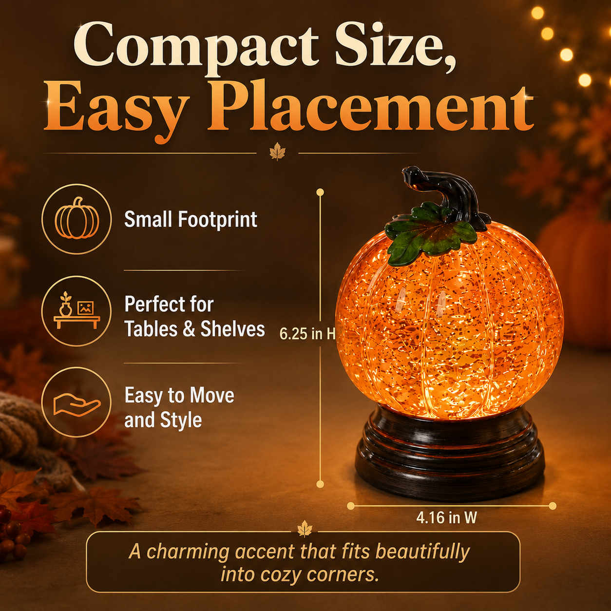 ✨ EARLY HALLOWEEN 49% OFF 🎃Glitter Lighted Pumpkin Snow Globe