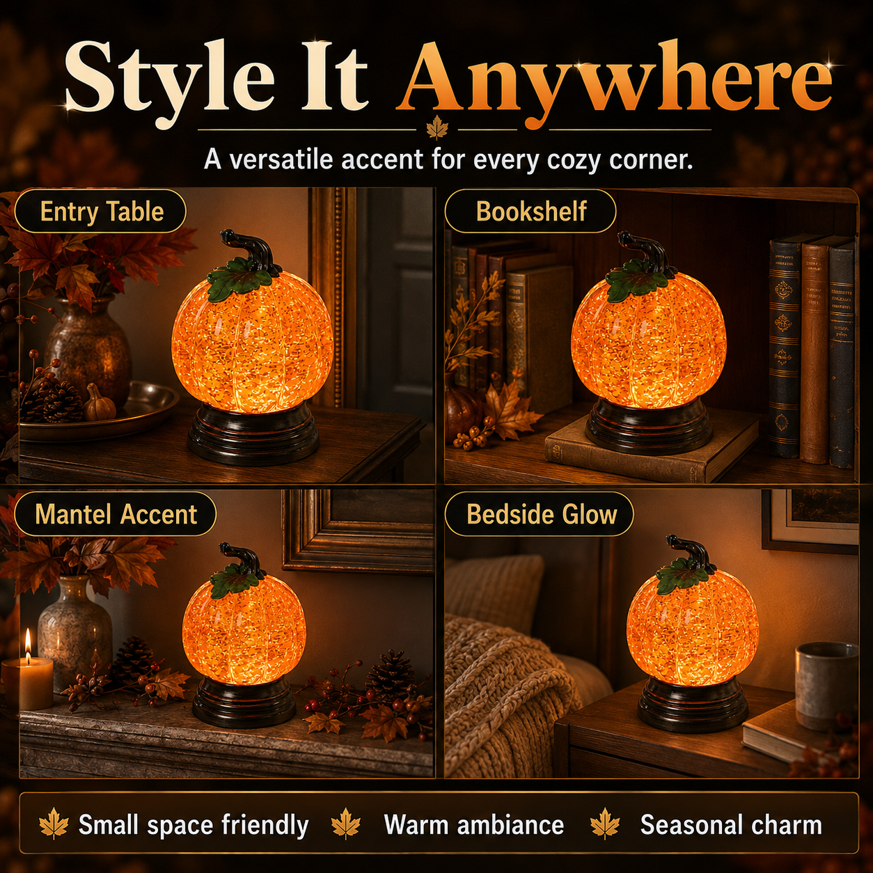 ✨ EARLY HALLOWEEN 49% OFF 🎃Glitter Lighted Pumpkin Snow Globe
