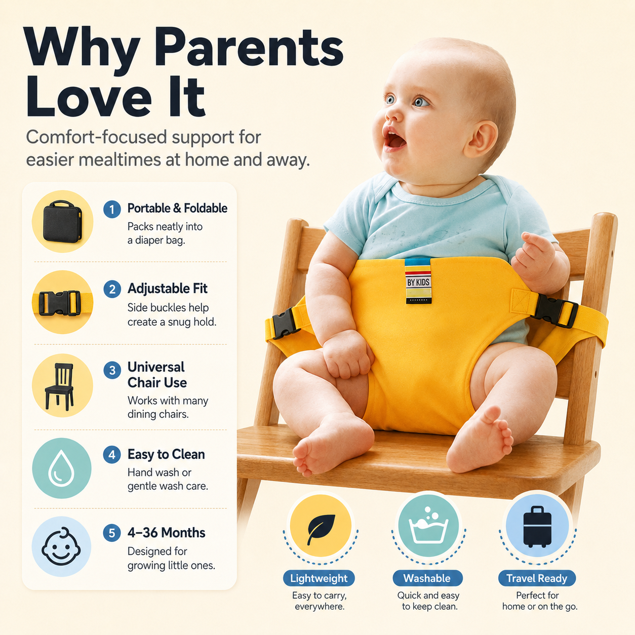 ✨Harness Seat for High Chair Baby Feeding Safety Seat with Strap
