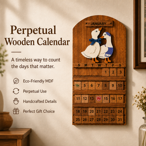 🔥Last Day 49% OFF - 📆Handmade Vintage Wooden Perpetual Calendar