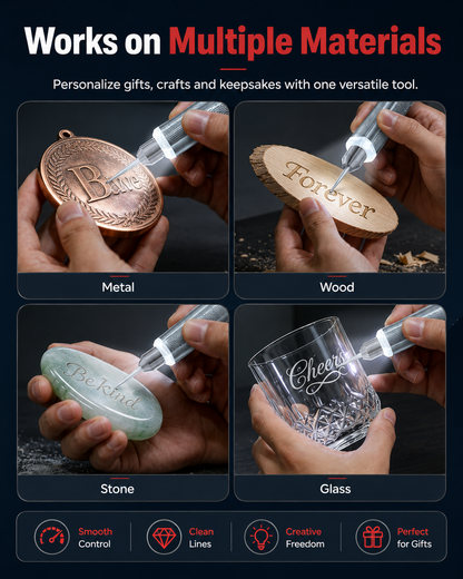 ✨Engraving Pen with LED Lights, 5 Variable Speed