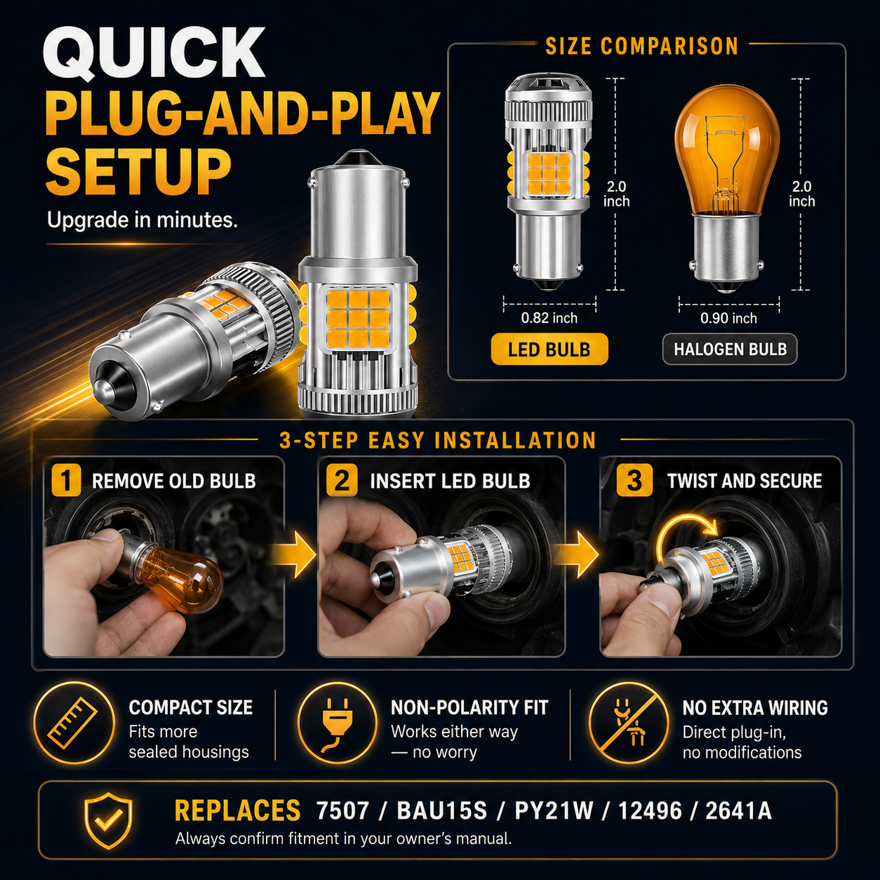 ✨High-Output Automotive Led Bulbs🔥Brighter Signals. Sharper Visibility