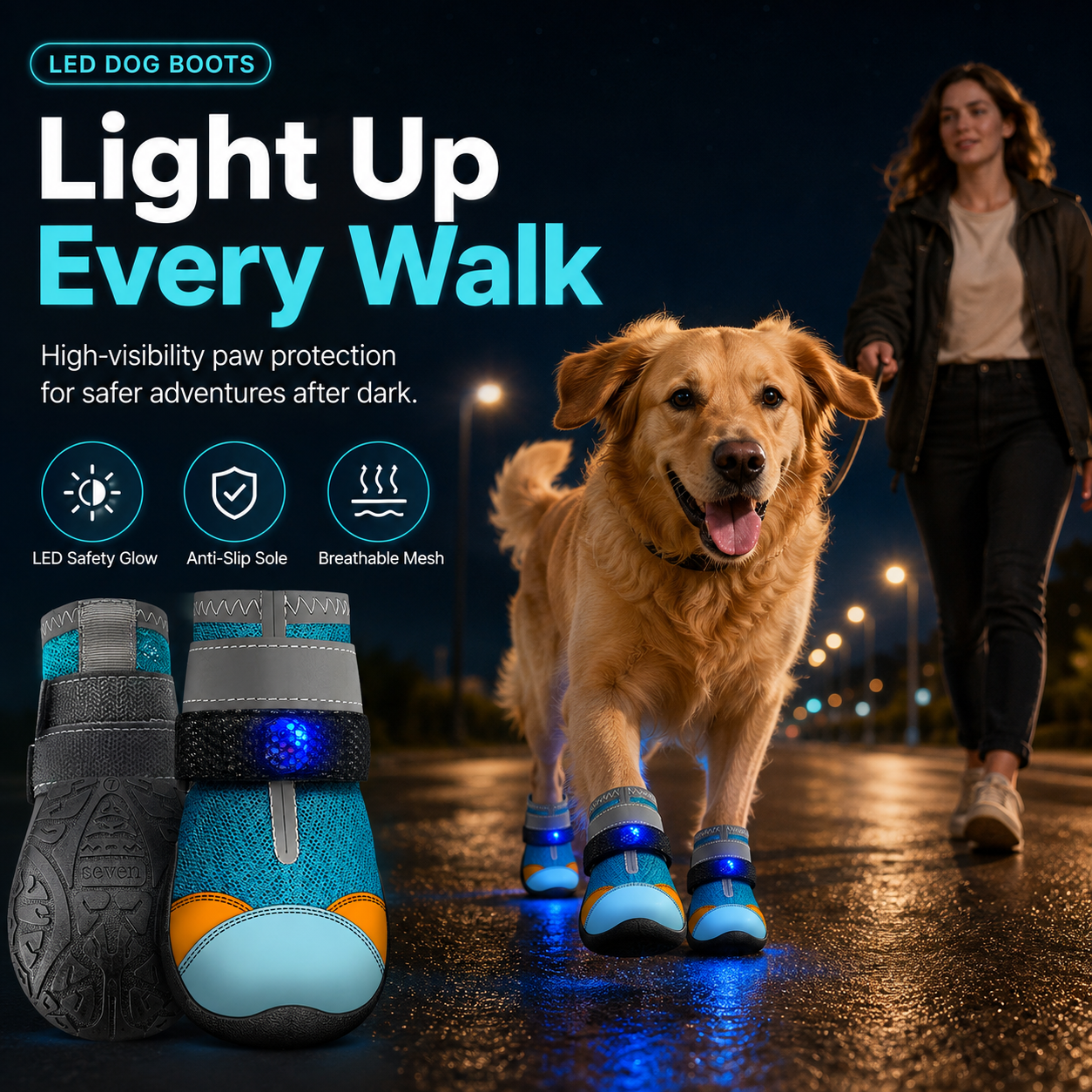 ✨LED Pet Shoes, Puppy Booties
