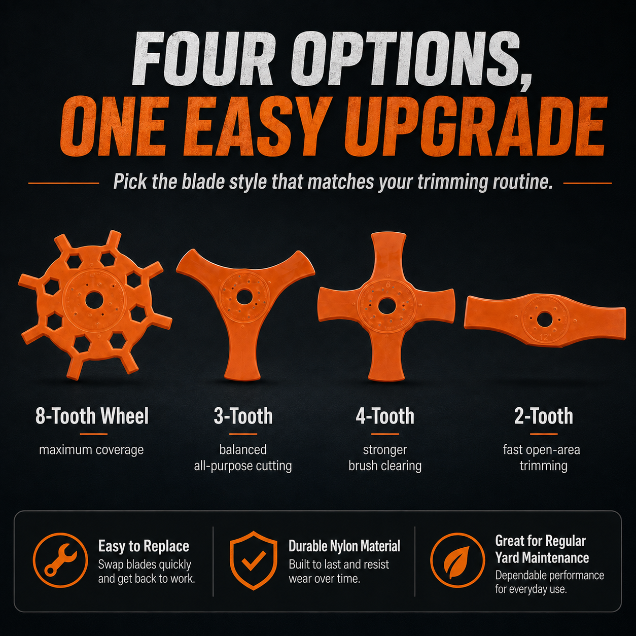 ✨4-Style Trimmer Nylon Blade🛠️Upgrade Once. Trim Smarter.