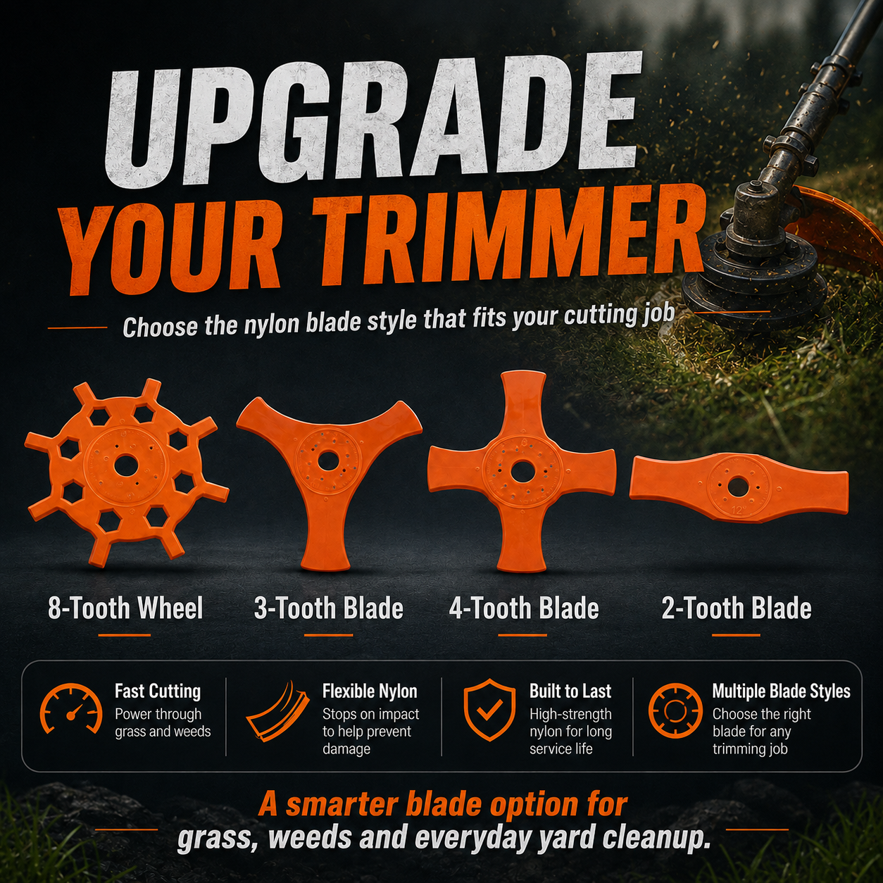 ✨4-Style Trimmer Nylon Blade🛠️Upgrade Once. Trim Smarter.