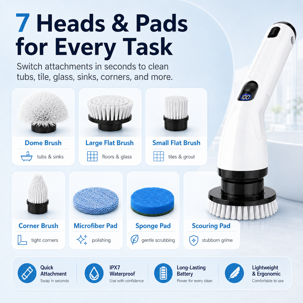 ✨7-in-1 Electric Spin Scrubber