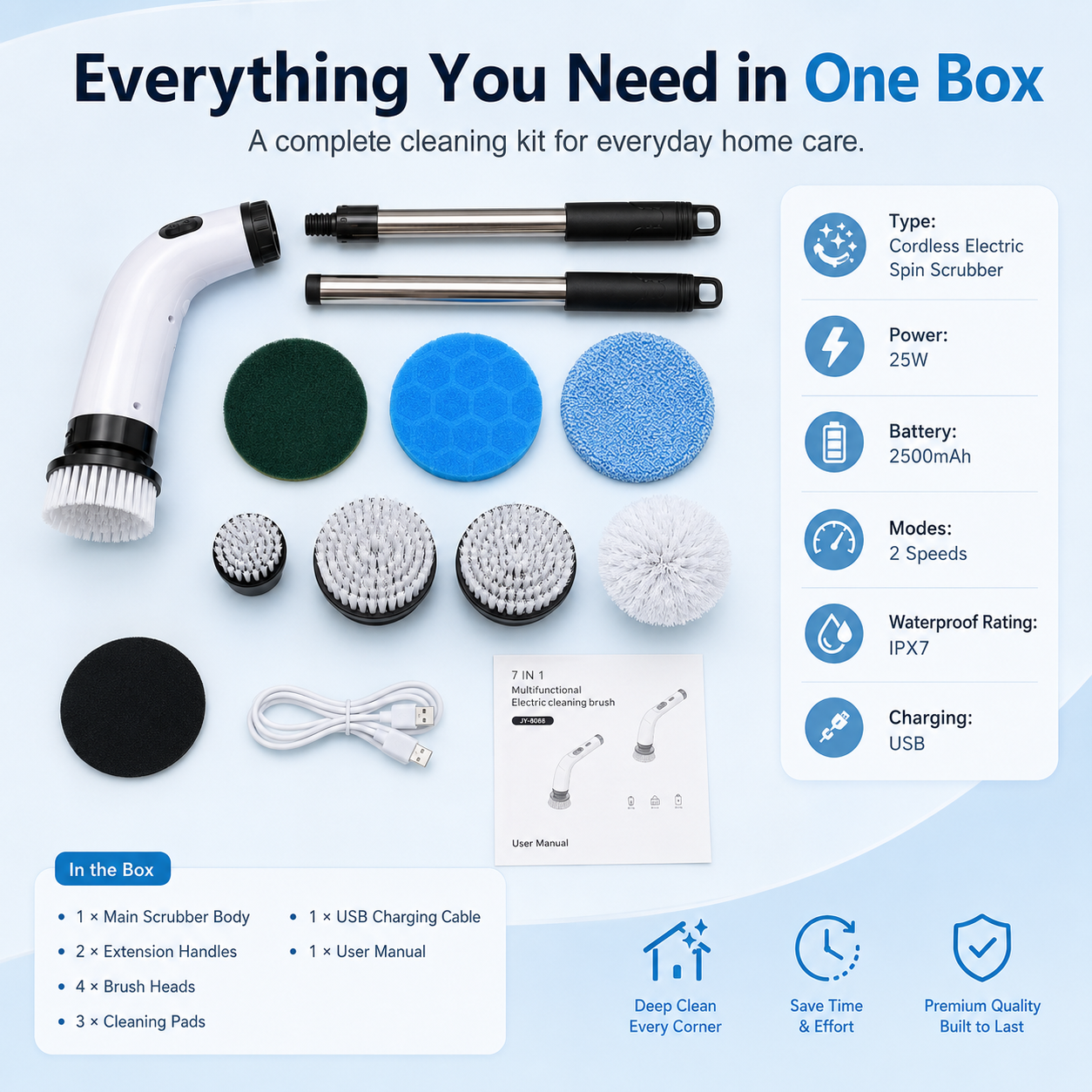 ✨7-in-1 Electric Spin Scrubber