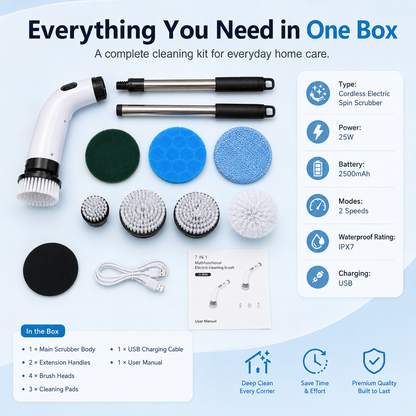 ✨7-in-1 Electric Spin Scrubber