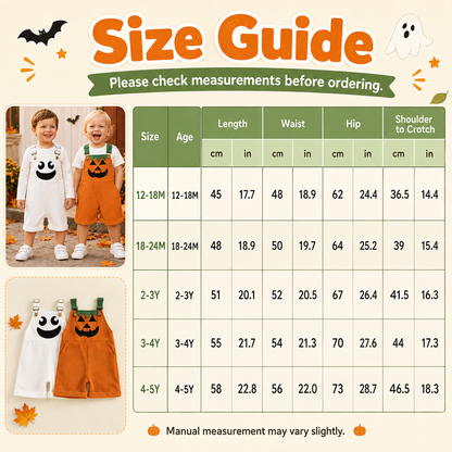 ✨Halloween Early Sale🎃Baby Boy Halloween Overalls