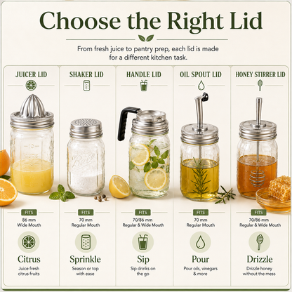 ✨Mason Jar Lid - One jar system · five everyday functions