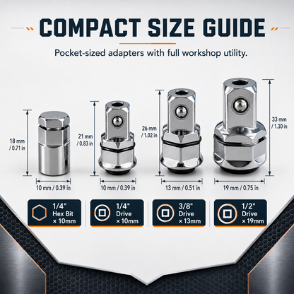 ✨4-Pcs 1/2" 1/4" 3/8" Square Drive Adapter