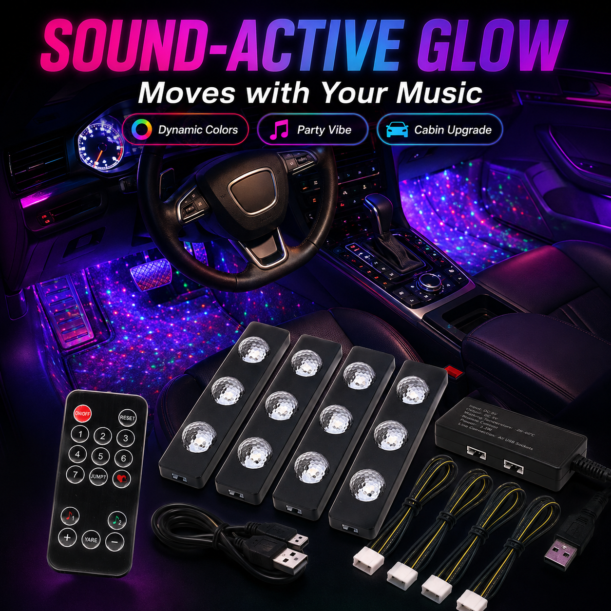 ✨7-Color Starlight Footwell Lights Kit