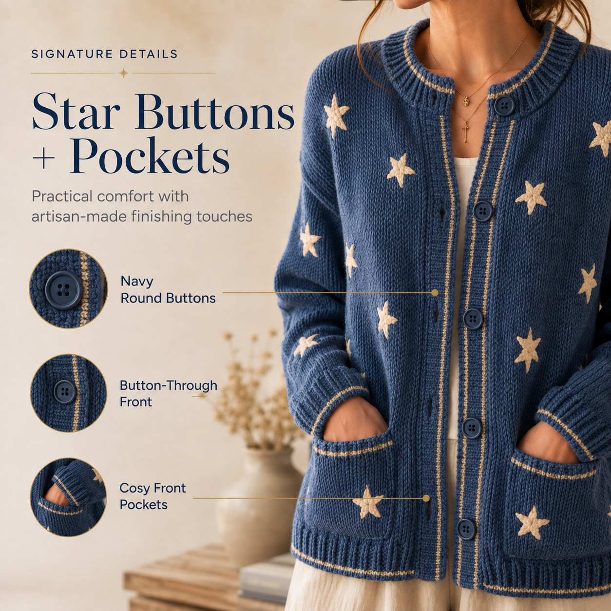 ✨Handmade yarn star-shaped cardigan