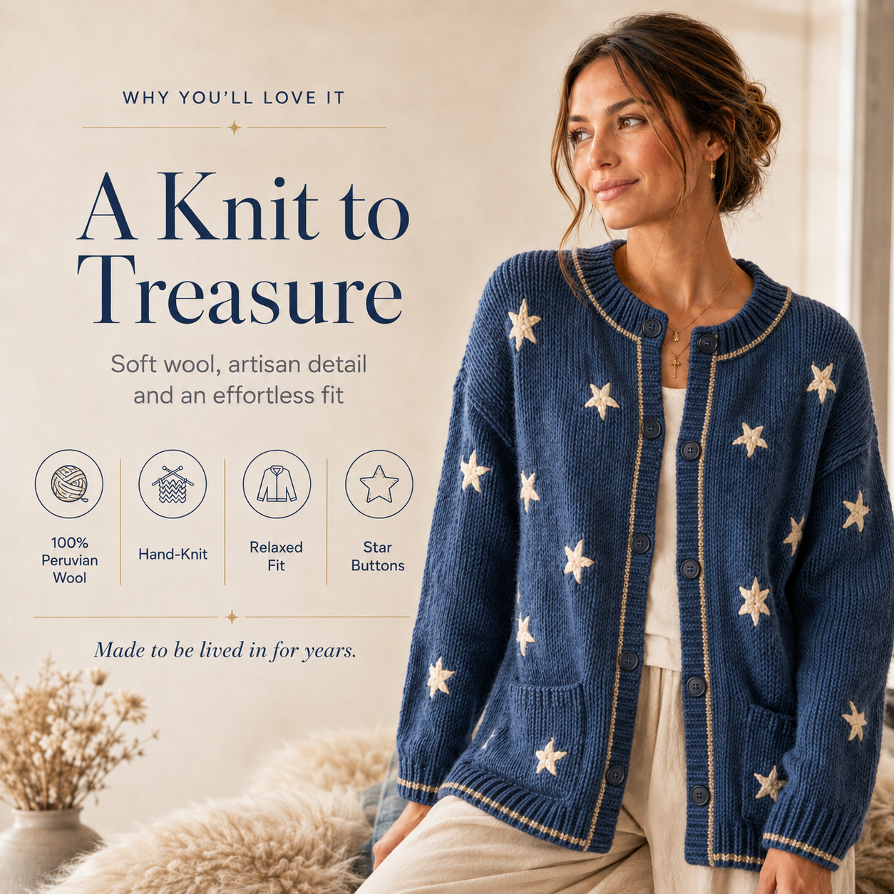 ✨Handmade yarn star-shaped cardigan