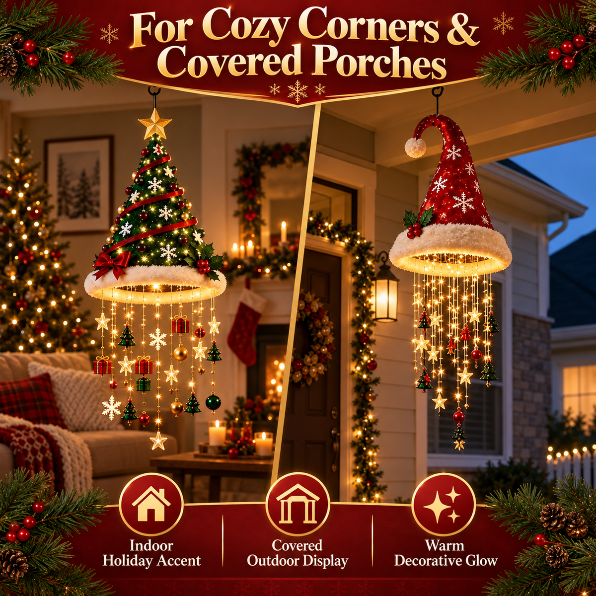 ✨Lighted Christmas Hat Hanging Chime