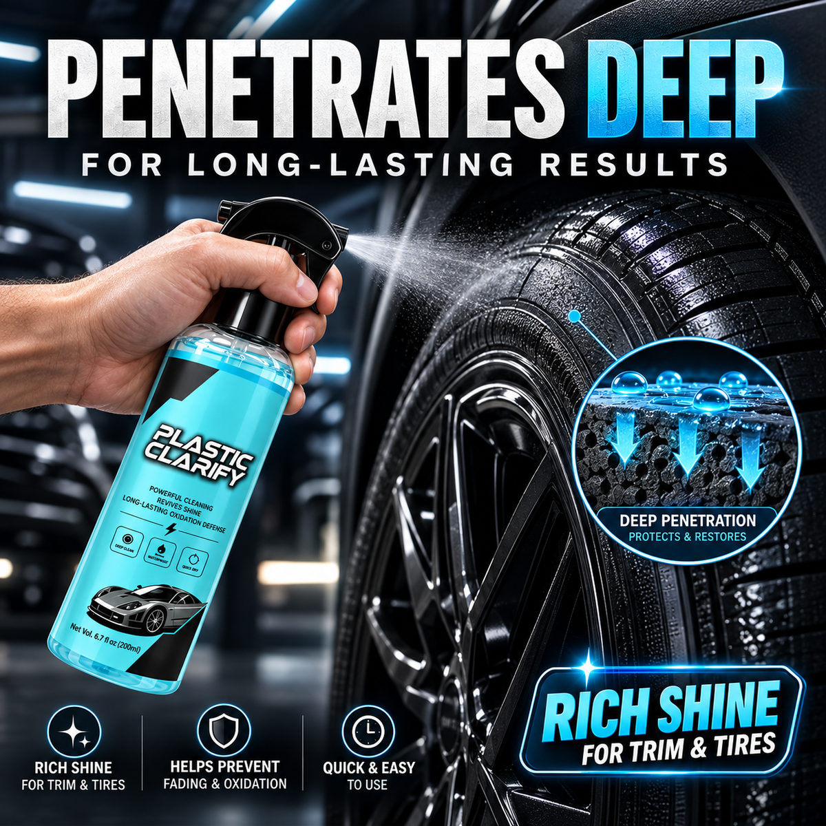 🔥Car Plastic Trim Restorer Spray for Faded Surfaces