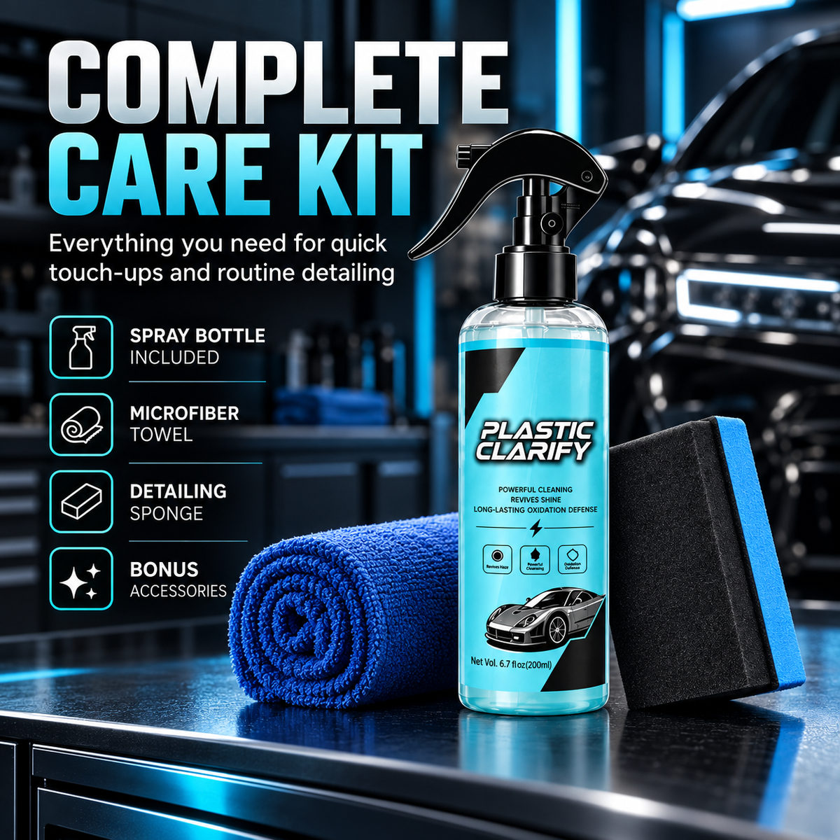 🔥Car Plastic Trim Restorer Spray for Faded Surfaces