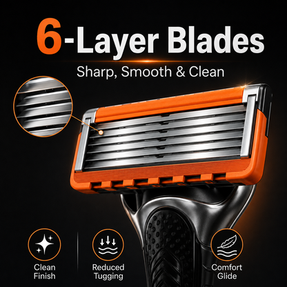 ✨Men's Razor Blade Replacement, 24 Pcs Razor Blade & 1 Count Handle