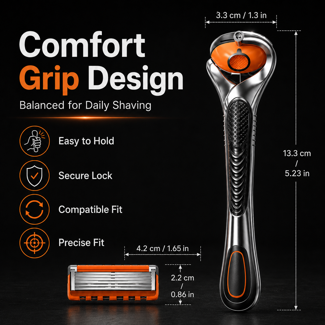 ✨Men's Razor Blade Replacement, 24 Pcs Razor Blade & 1 Count Handle