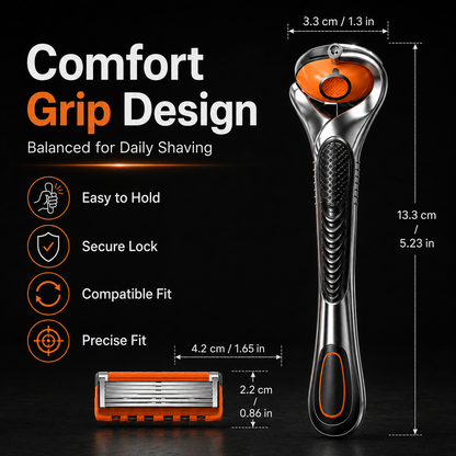 ✨Men's Razor Blade Replacement, 24 Pcs Razor Blade & 1 Count Handle