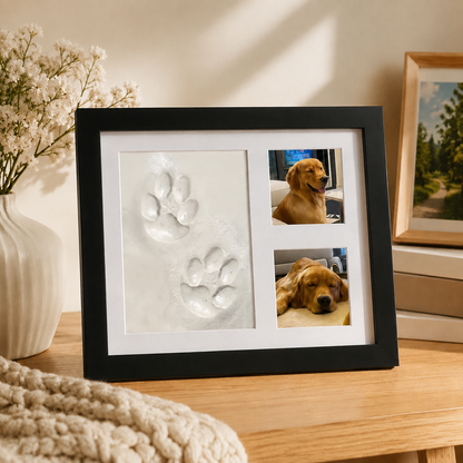 ✨DIY clay paw-print keepsake frame with space for two photos