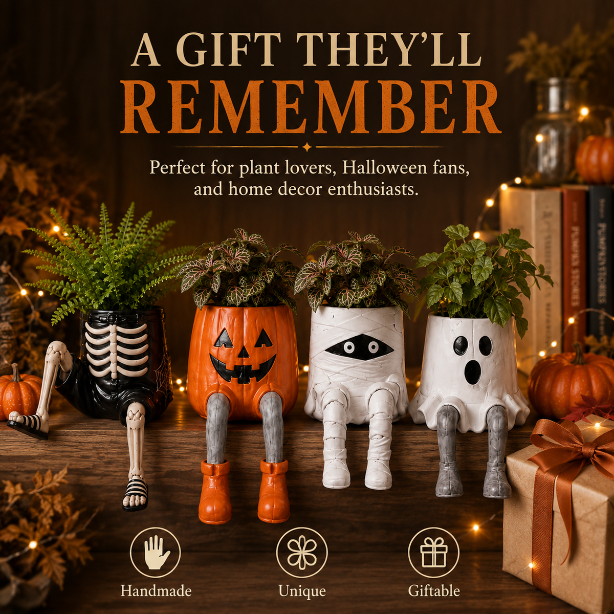 ✨Handmade Halloween Dangling Leg Planters🎃