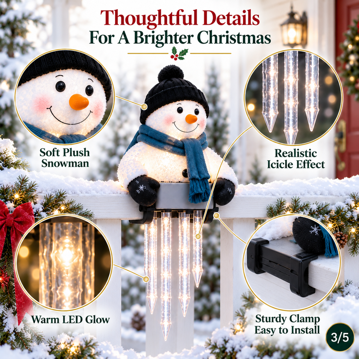 🔥50K+ SOLD!☃️WinterGlow Snowman Icicle Light Decor