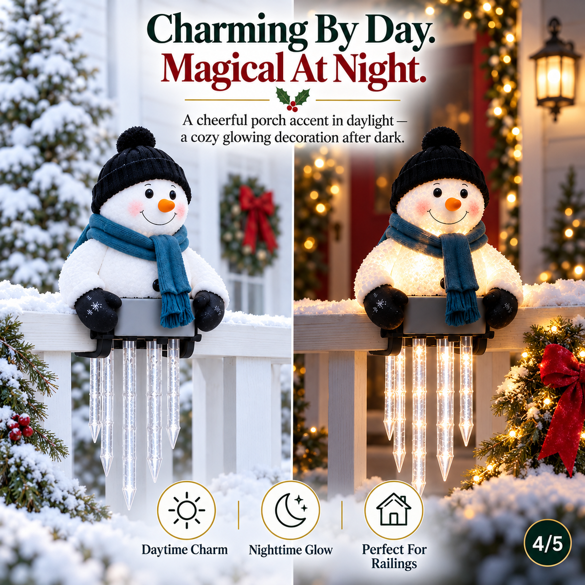 🔥50K+ SOLD!☃️WinterGlow Snowman Icicle Light Decor