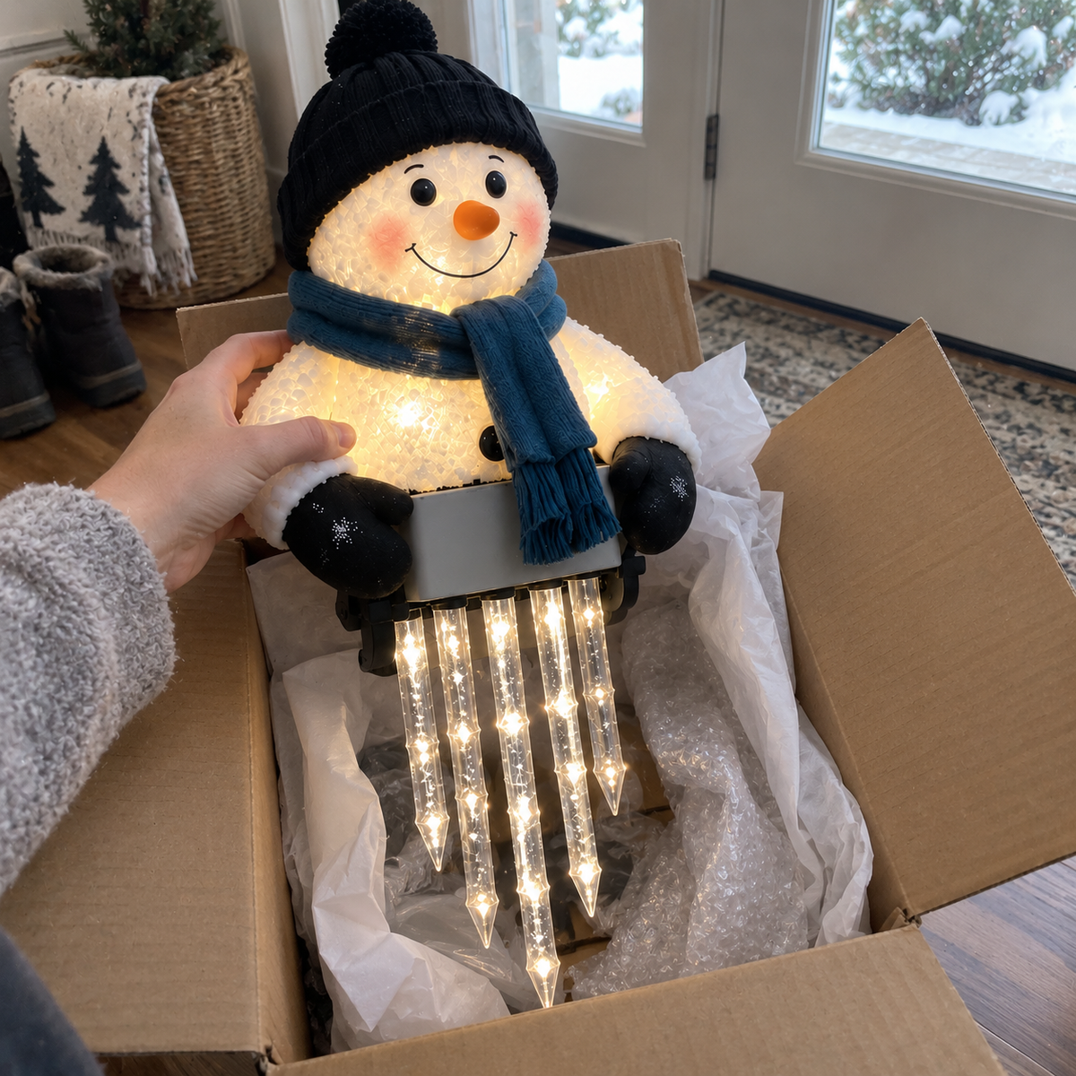 🔥50K+ SOLD!☃️WinterGlow Snowman Icicle Light Decor