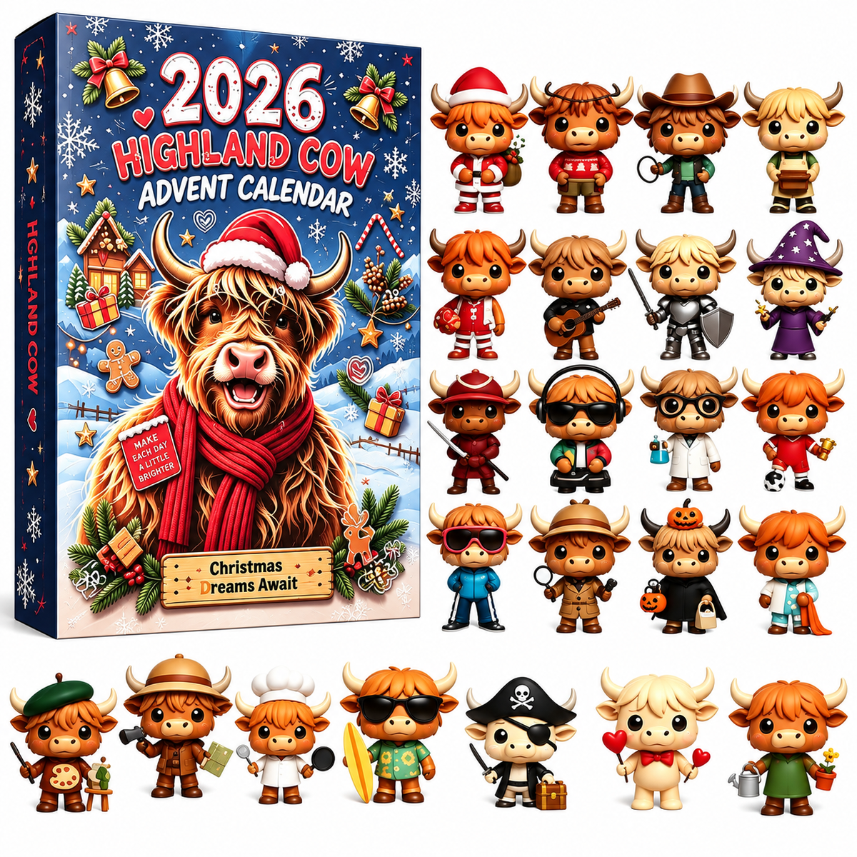 🔥🎁2026 Dachshund Advent Calendar Blind Box - 3D Models💕🐶