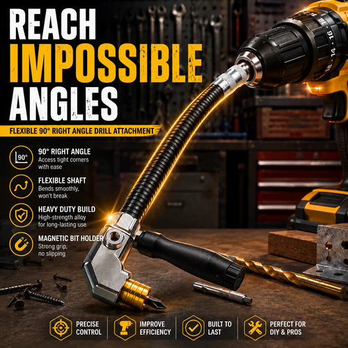 🔥Right Angled Electric Drill Corner Attachment Tool