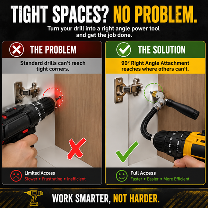 🔥Right Angled Electric Drill Corner Attachment Tool