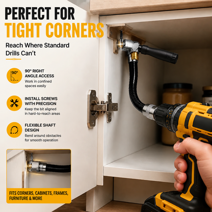🔥Right Angled Electric Drill Corner Attachment Tool