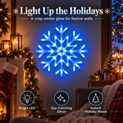 ✨30 CM Snowflake Wall Light ❄ Ice Blue & Pure White