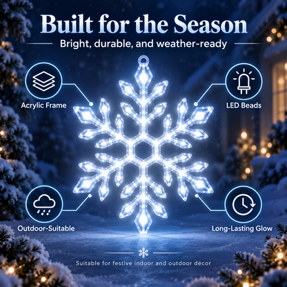 ✨30 CM Snowflake Wall Light ❄ Ice Blue & Pure White