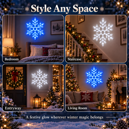 ✨30 CM Snowflake Wall Light ❄ Ice Blue & Pure White