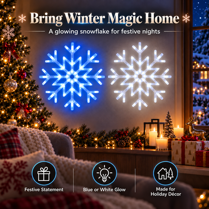 ✨30 CM Snowflake Wall Light ❄ Ice Blue & Pure White
