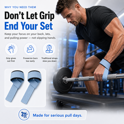 ✨Auto-Wrap Lifting Straps – Secure Grip Support for Pull Day