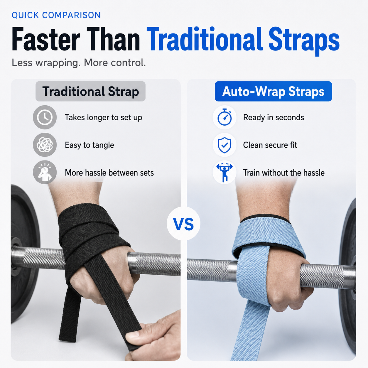 ✨Auto-Wrap Lifting Straps – Secure Grip Support for Pull Day