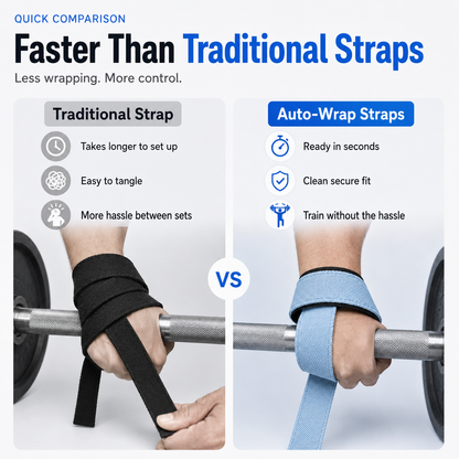 ✨Auto-Wrap Lifting Straps – Secure Grip Support for Pull Day