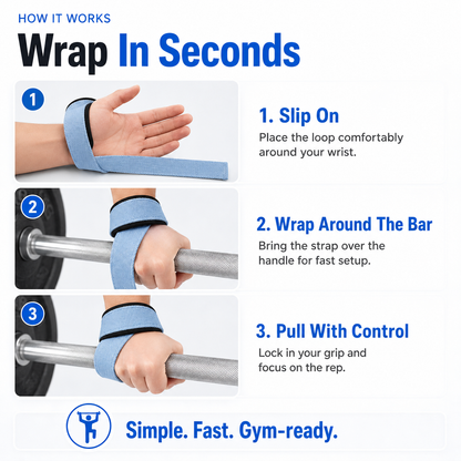 ✨Auto-Wrap Lifting Straps – Secure Grip Support for Pull Day