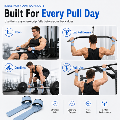 ✨Auto-Wrap Lifting Straps – Secure Grip Support for Pull Day