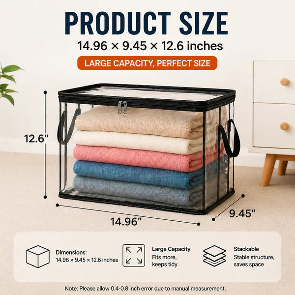 🎖️📦Large Heavy-Duty Thick Plastic Clear Storage