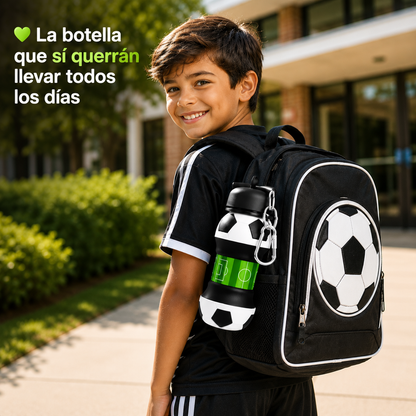 ✨Football Water Bottle 2-in-1 Foldable – Soccer Ball Design for Kids
