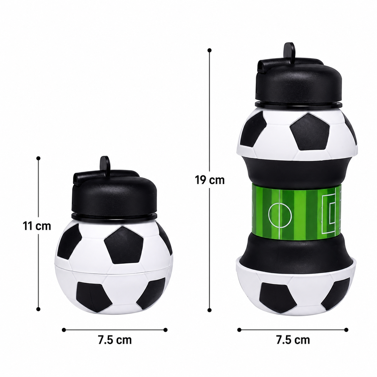 ✨Football Water Bottle 2-in-1 Foldable – Soccer Ball Design for Kids