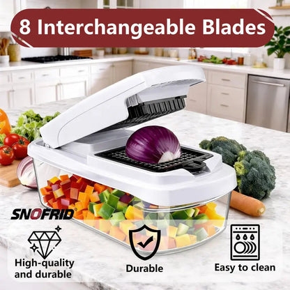 🔥Snofrid Multifunction Vegetable Chopper, Kitchen Slicer, Dicer & Grater