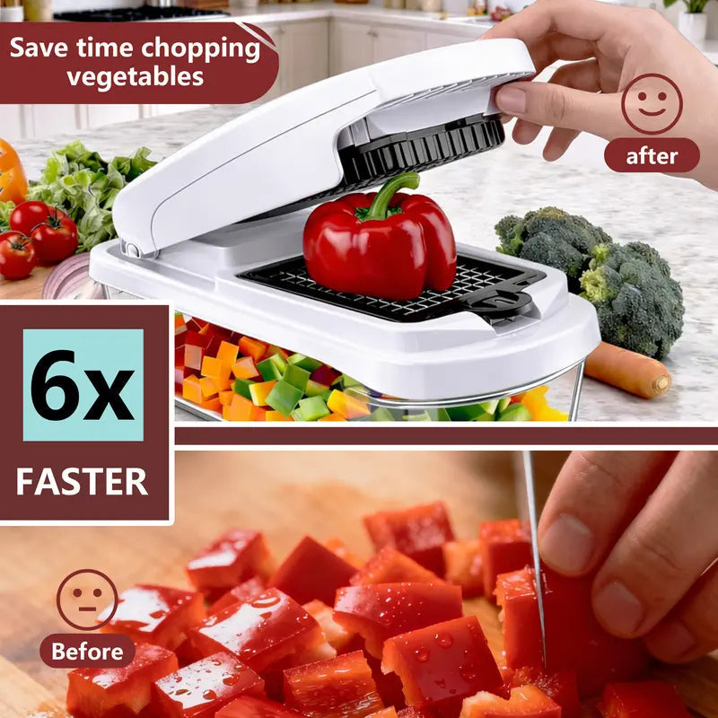 🔥Snofrid Multifunction Vegetable Chopper, Kitchen Slicer, Dicer & Grater