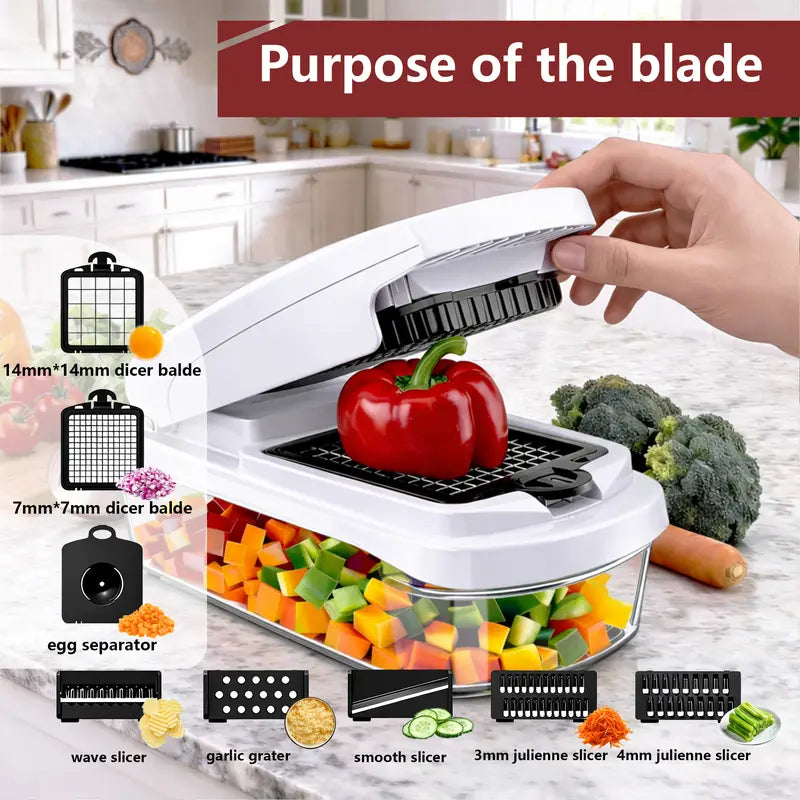 🔥Snofrid Multifunction Vegetable Chopper, Kitchen Slicer, Dicer & Grater