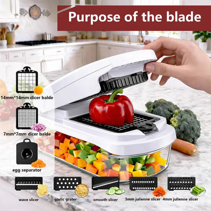🔥Snofrid Multifunction Vegetable Chopper, Kitchen Slicer, Dicer & Grater