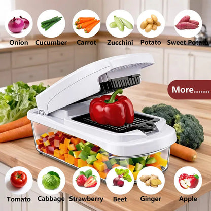 🔥Snofrid Multifunction Vegetable Chopper, Kitchen Slicer, Dicer & Grater